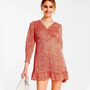 Mango Red Floral Dress